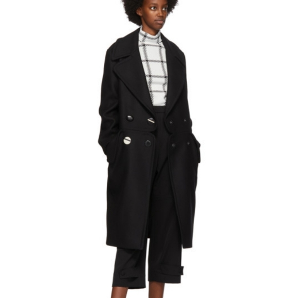 NWT$750 Stella McCartney White Black Plaid Compact Turtleneck Top Sweater - Picture 3 of 14